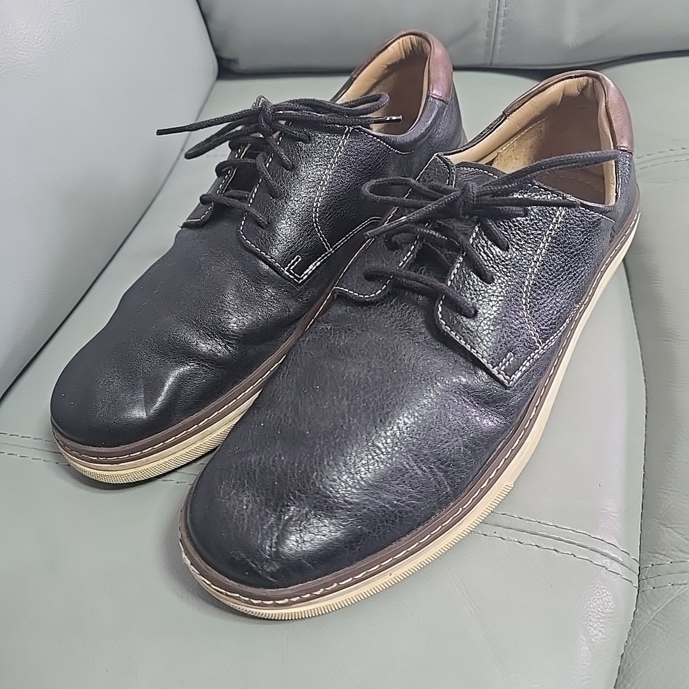 Johnston & Murphy Black Leather PlainToe Men's Size 10M 59-2485 Shoes